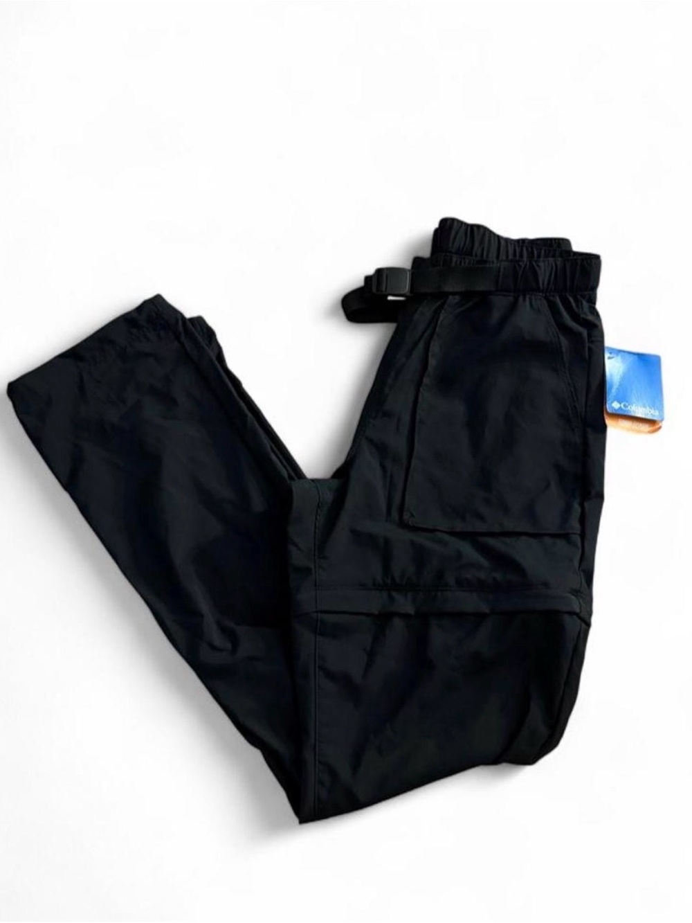Columbia Black Cargo Pants with Integrated Belt